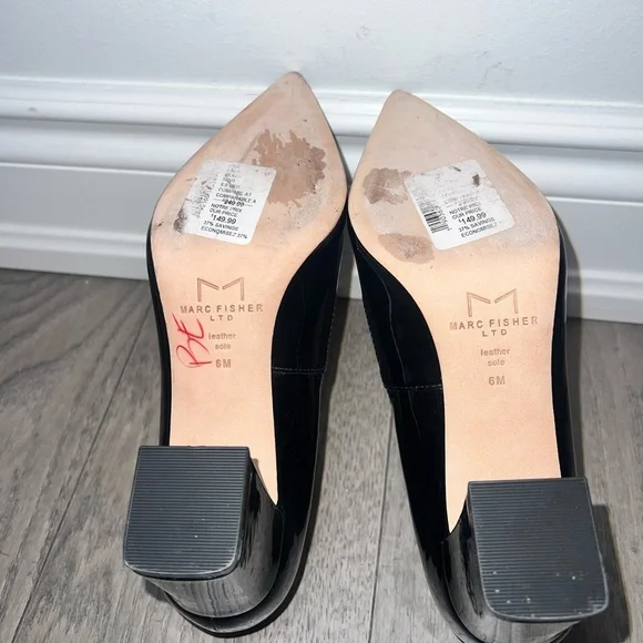 Marc Fisher Black Block Heel Pumps - Picture 5 of 6